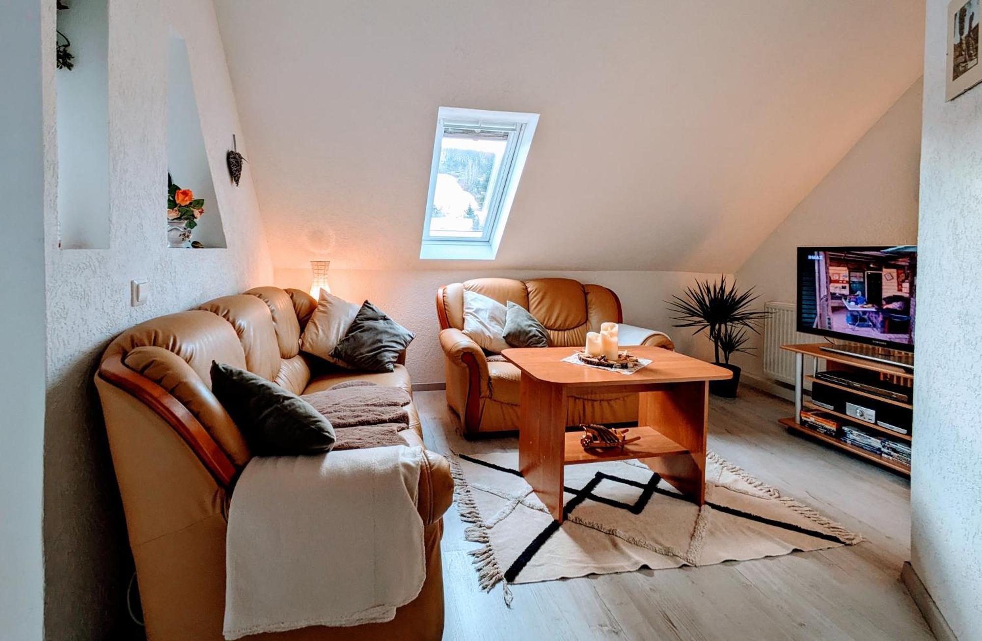 Waldblickwohnung Mit Schoener Terrasse Und Kamin Sebnitz Eksteriør bilde